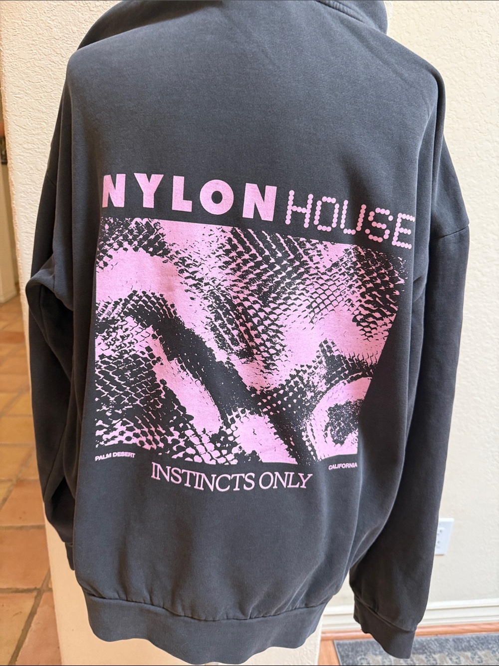 NYLON HOUSE Instincts Only Pink Graphic Sweatshirt